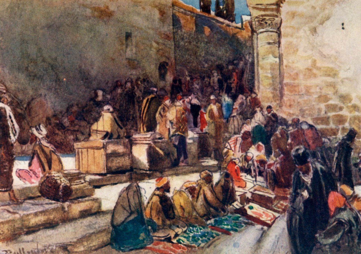 Vchod do nádvoří kostela Božího hrobu. - Jeruzalém, 1902. od John Fulleylove
