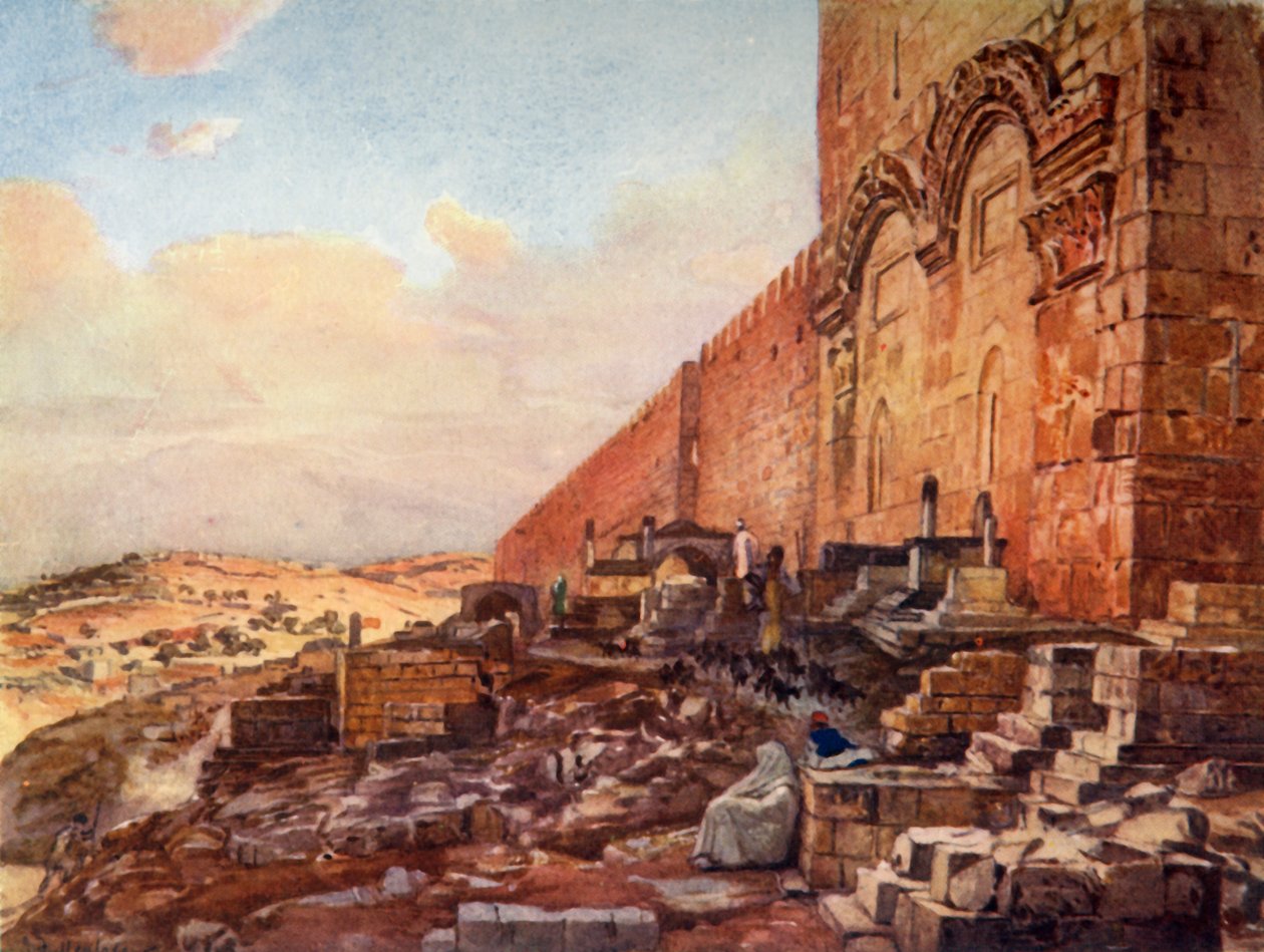 Jeruzalém.- Exteriér Zlaté nebo krásné brány, 1902. od John Fulleylove