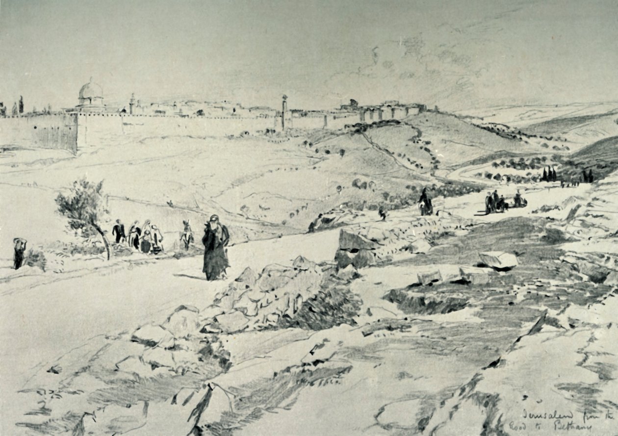 Jeruzalém, s cestou z Bethany, 1902. od John Fulleylove