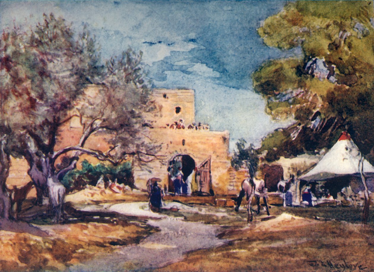 Středověká budova mimo severní zeď Jeruzaléma, 1902. od John Fulleylove