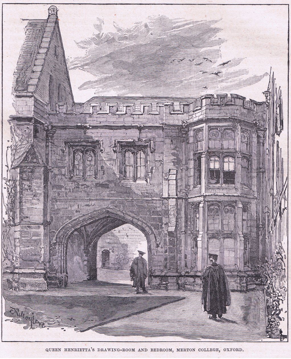 Obývací pokoj a ložnice královny Henrietty, Merton College, Oxford od John Fulleylove