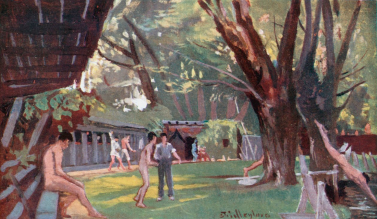 Koupaliště aneb "Parsonsovo potěšení" (barevná litografie) od John Fulleylove