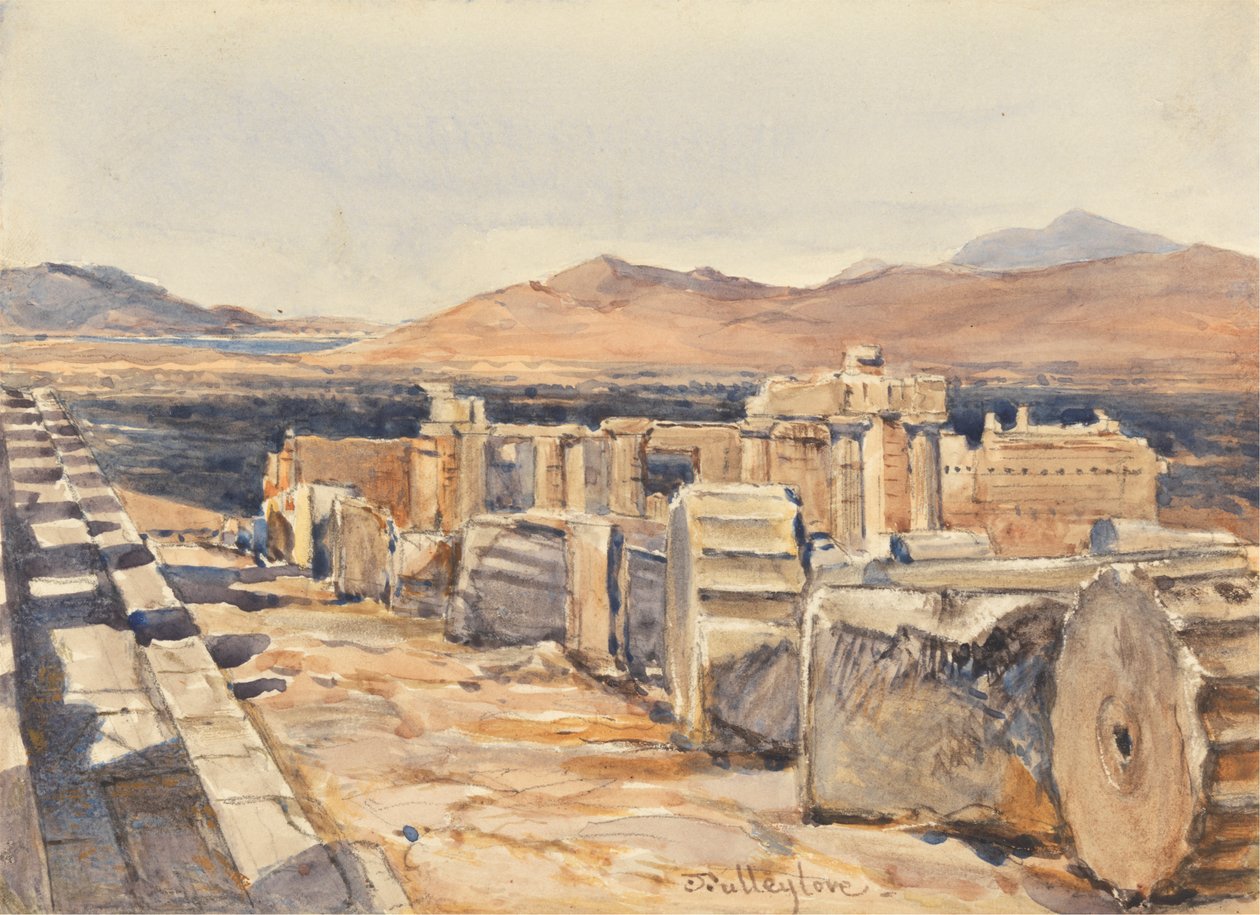 Propylaea ze severního okraje Stylobate of Parthenon, Atény od John Fulleylove