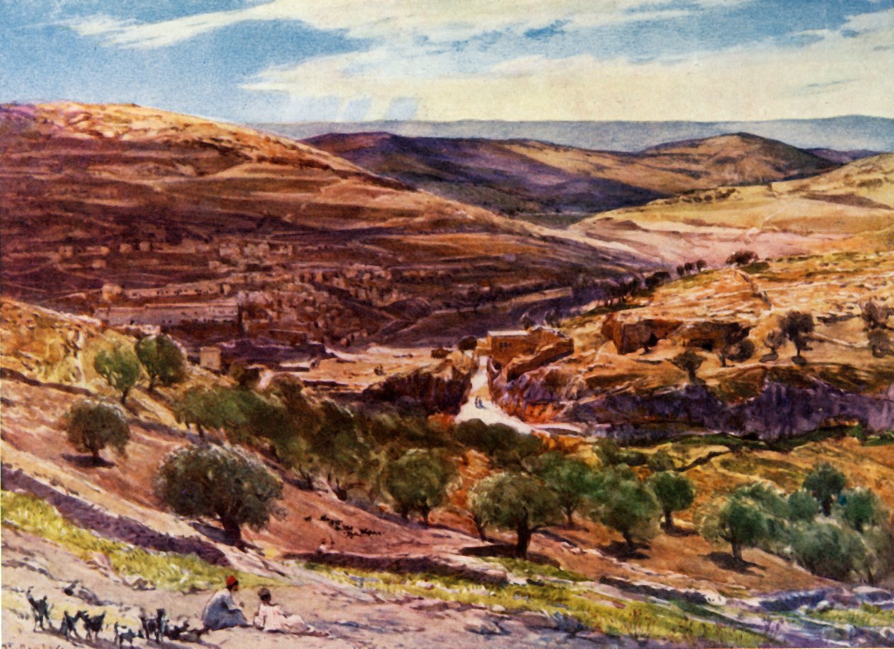 Údolí Hinnom s Hill of Offence, 1902. od John Fulleylove