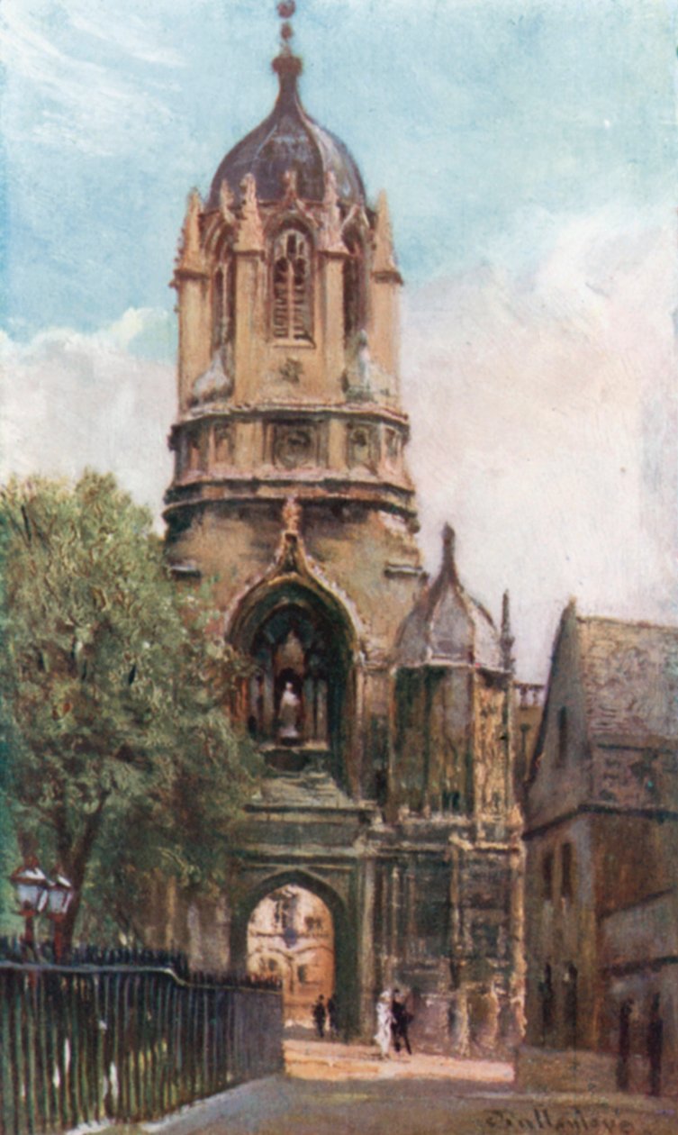 Tom Tower, Christ Church College (barevná litografie) od John Fulleylove