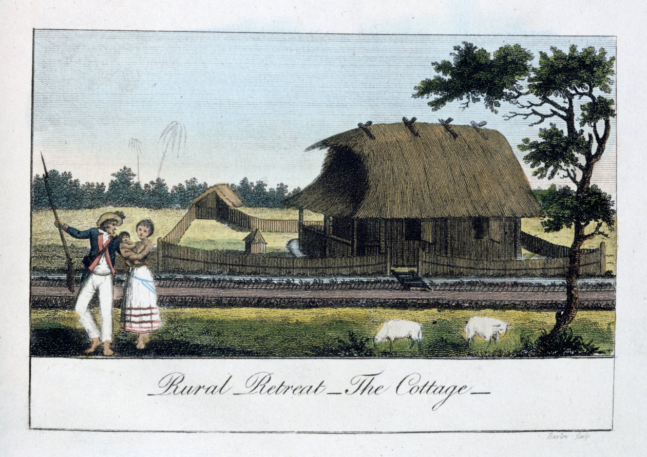 Venkovské útočiště, Chata, 1813 od John Gabriel Stedman