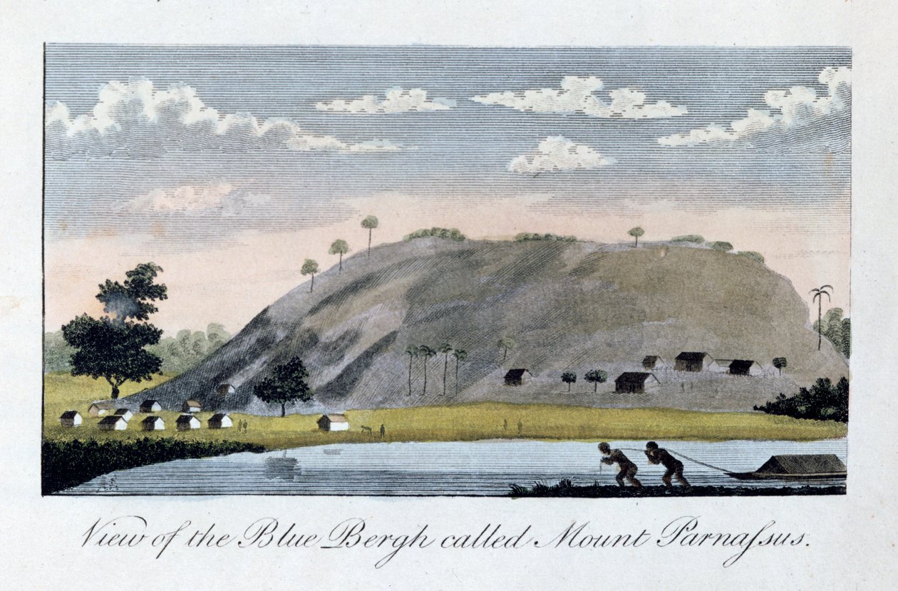 Pohled na Blue Bergh s názvem, Mount Parnassus, 1813 od John Gabriel Stedman