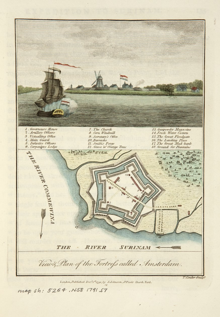 Pohledy a plán pevnosti zvané Amsterdam od John Gabriel Stedman