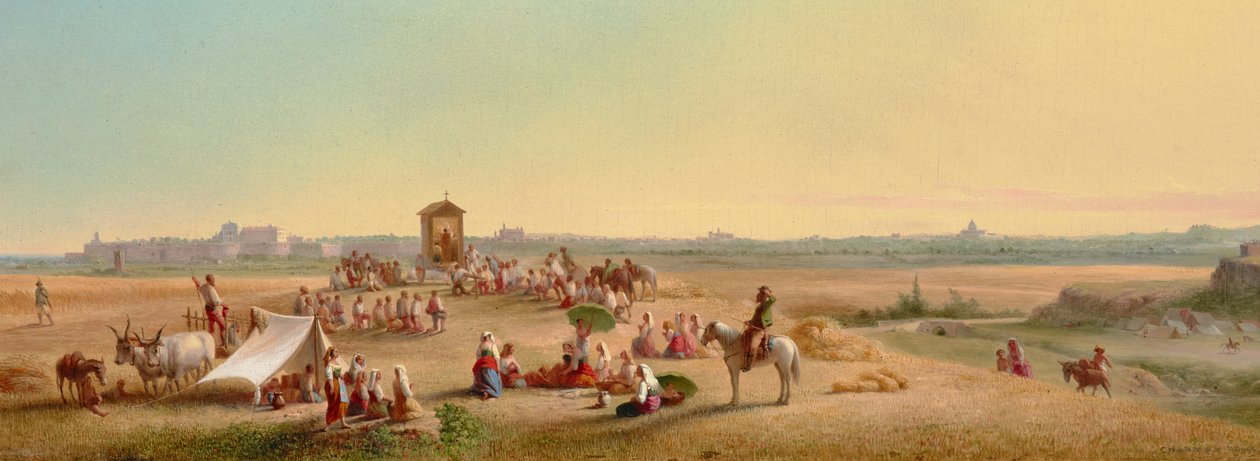Mše na Kampě 1878 (olej na desce) od John Gadsby Chapman
