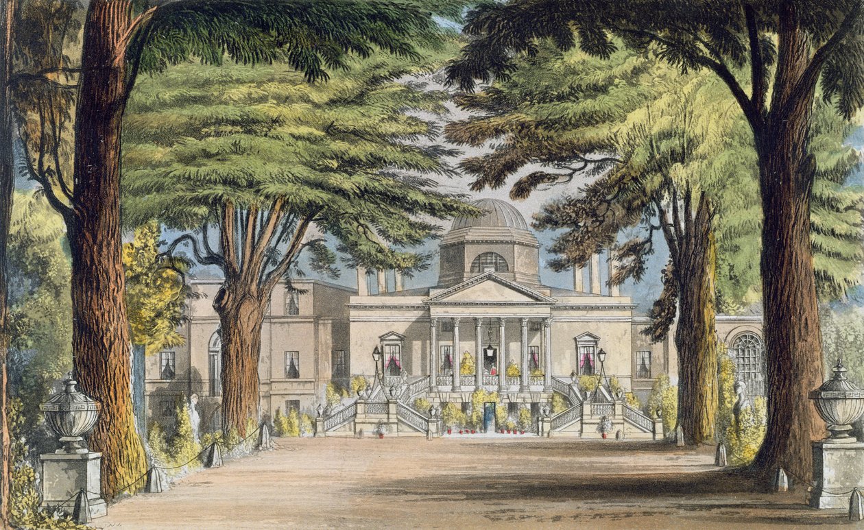 Hlavní průčelí Chiswick House, od R. Ackermanna (1764-1834) 
