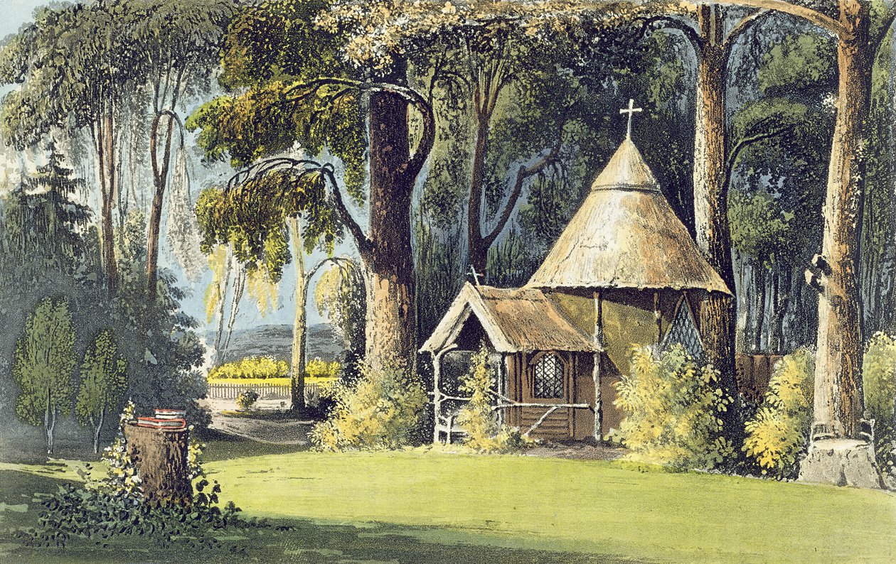 Ermitáž, z Ackermannova Repozitáře umění, 1809-28 od John Gendall