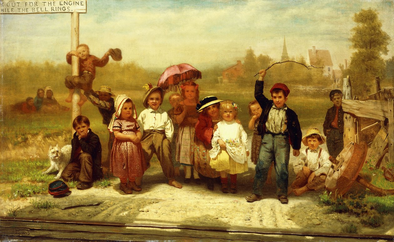 Pozor na motor, když zvoní, 1863 od John George Brown