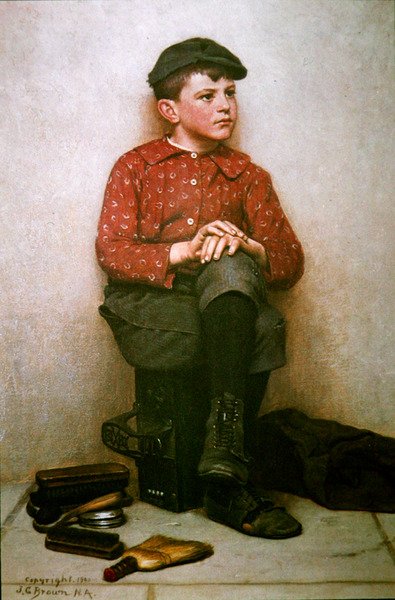 Shoeshine Boy, New York od John George Brown
