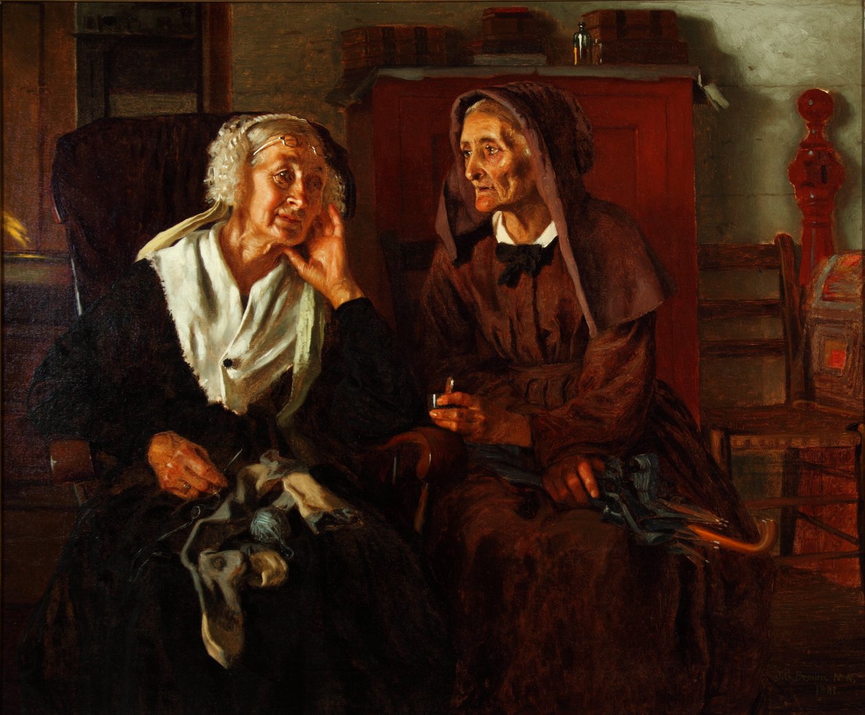 Sousedé 1881 (olej na plátně) od John George Brown