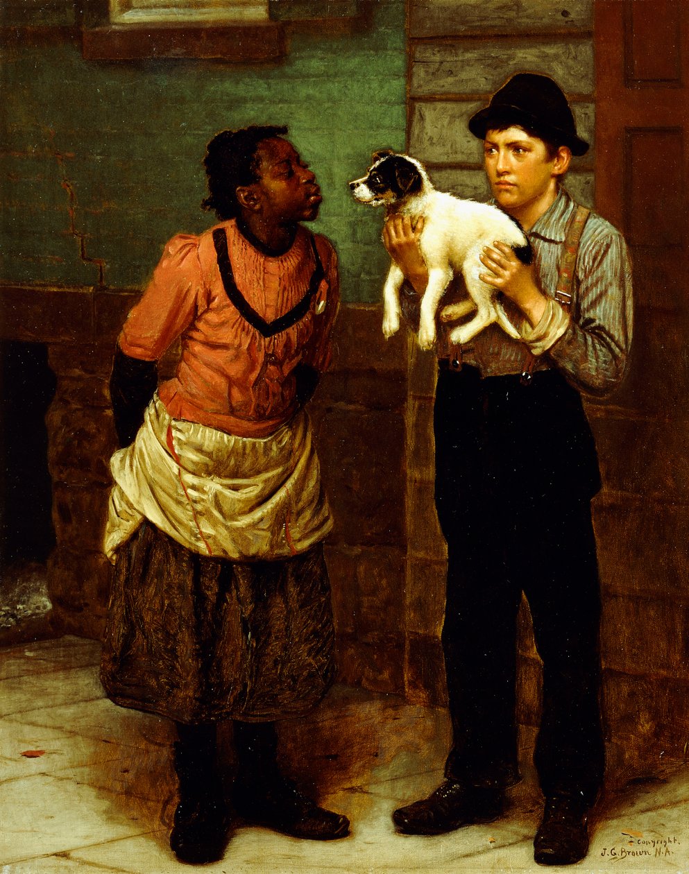 Nové štěně, od John George Brown