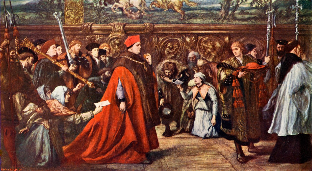 Kardinál Wolsey jde do Westminster Hall od John Gilbert