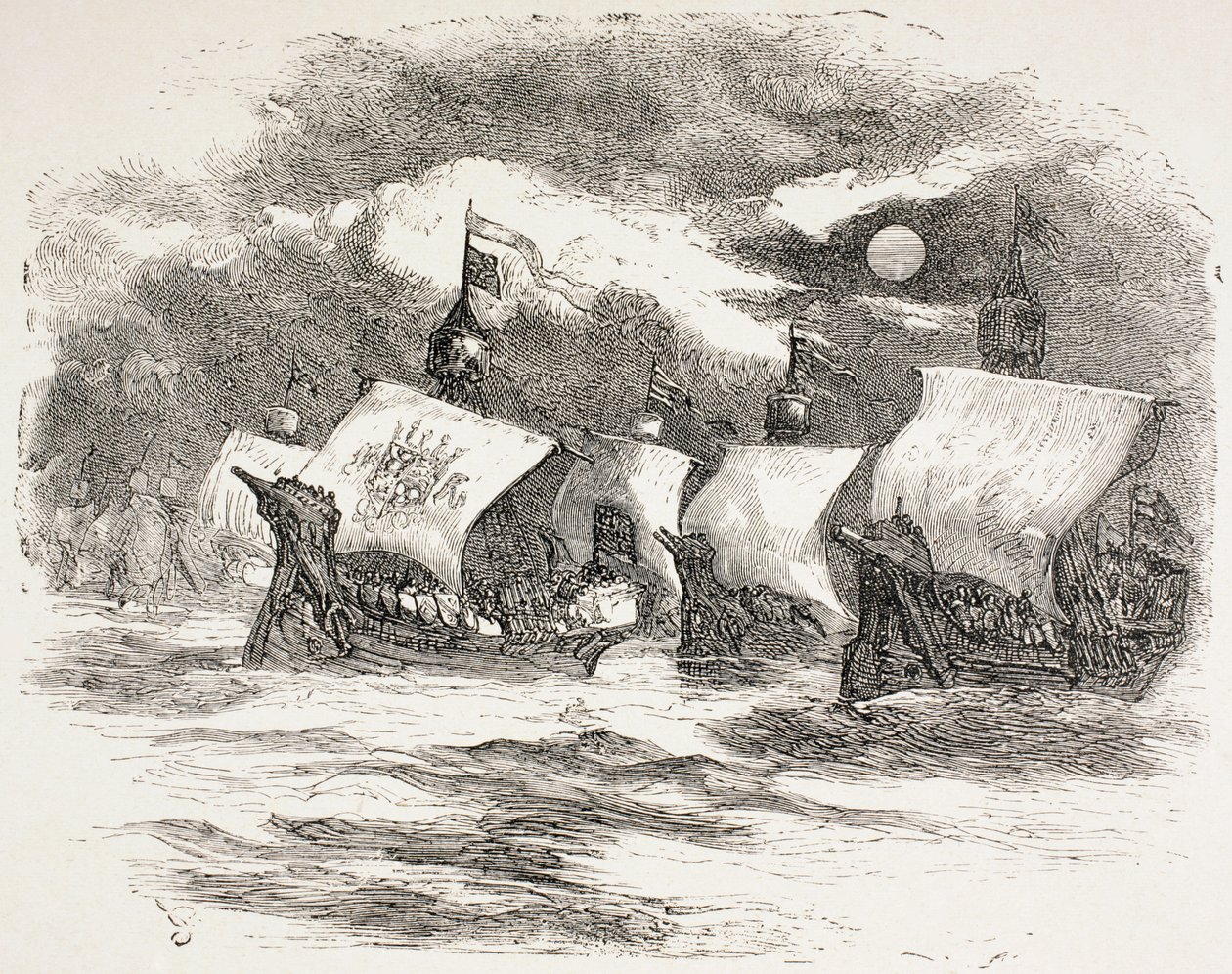 Flotila krále Jindřicha pluje do Francie, 1890 od John Gilbert