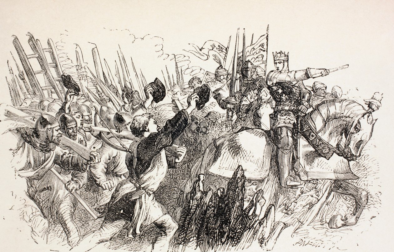 Síly krále Jindřicha při obléhání Harfleur, Francie, 1890 od John Gilbert