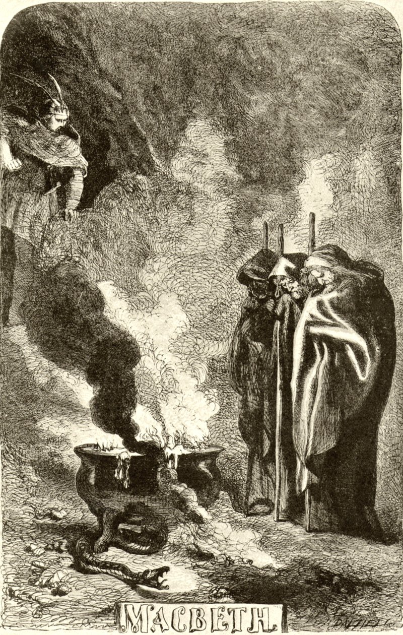SHAKESPEARE - Macbeth - tři čarodějnice od John Gilbert