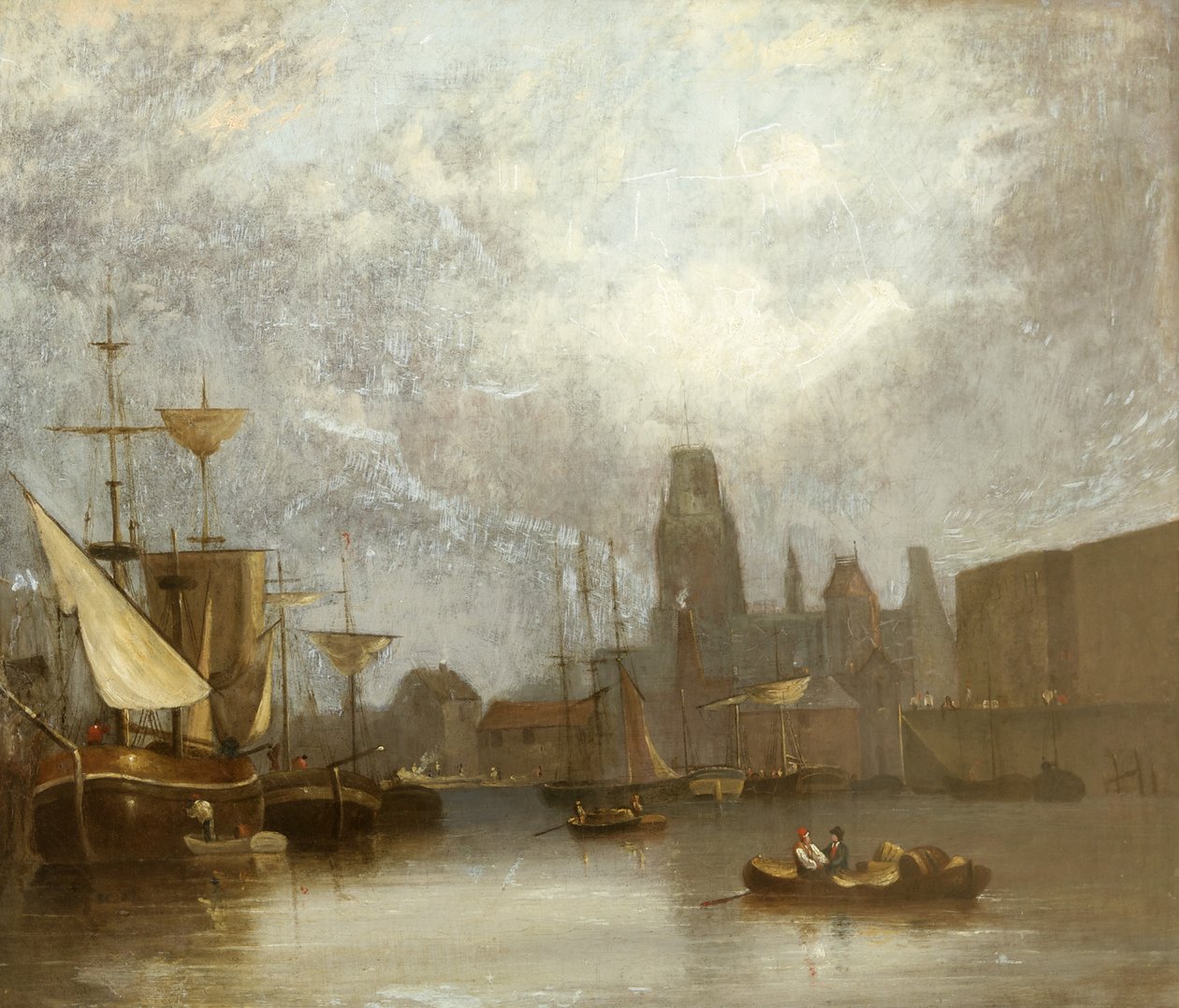 St Mary Redcliffe z plovoucího přístavu (olej na plátně) od John Glen Wilson