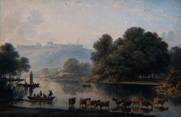 Pohled na hrad Windsor z Temže (akvarel) od John Glover