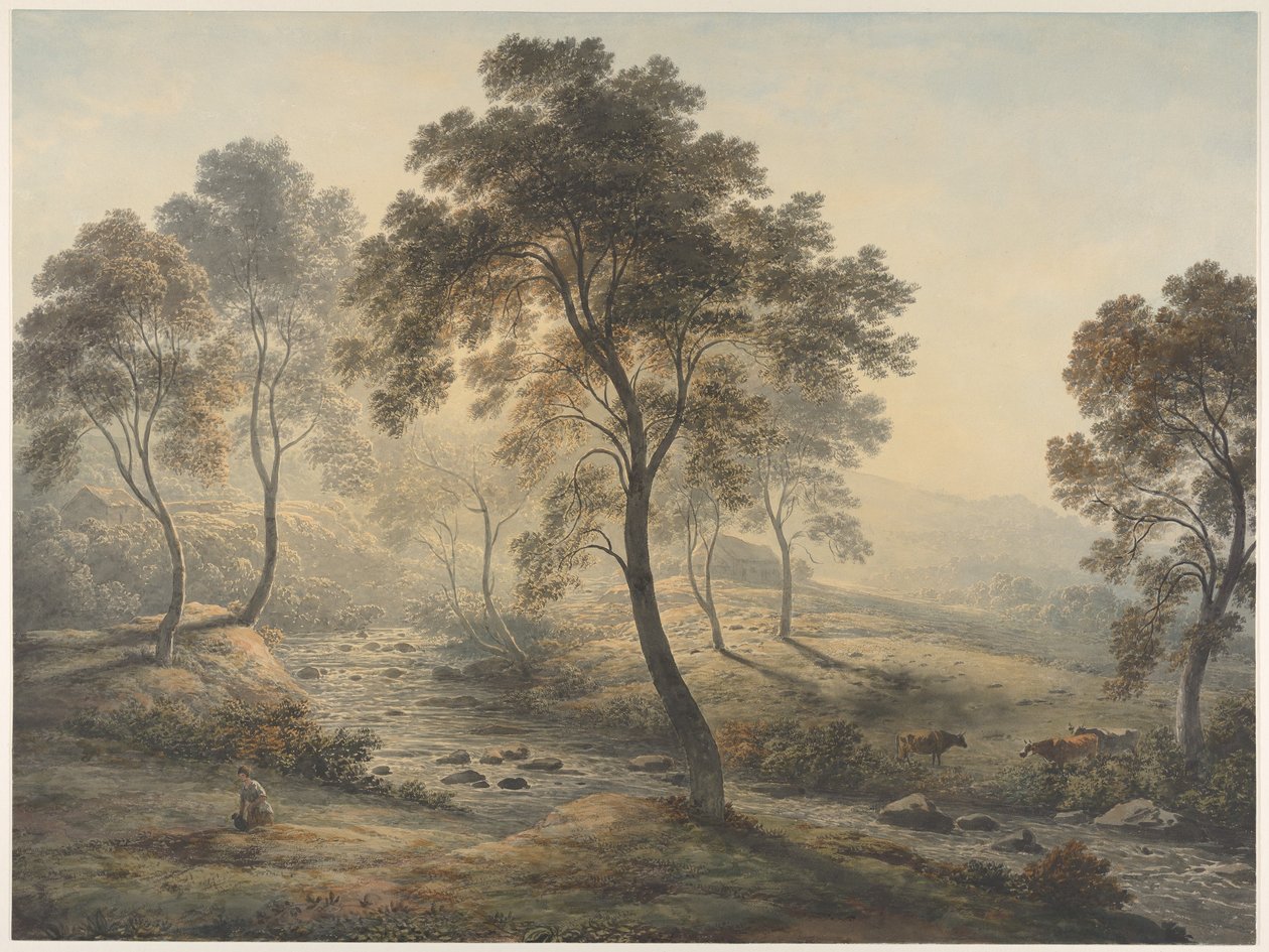 Časné ráno poblíž jezera Loch Katrine v Trossachs, Skotsko od John Glover