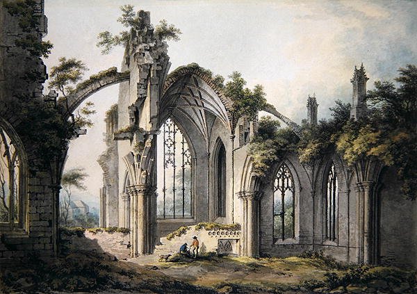 Melrose Abbey (akvarel na papíře) od John Glover