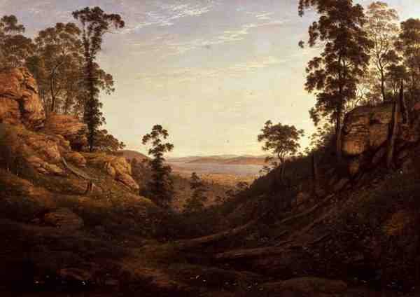 Řeka Derwent a Hobart Town, Tasmánie (olej na plátně) od John Glover
