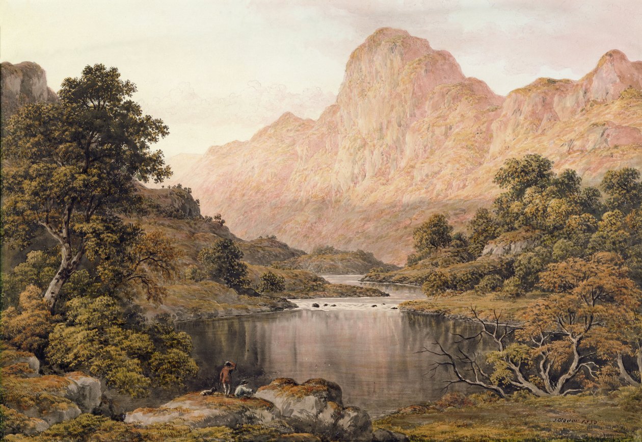 Cestovatelé u jezera v Lake District od John Glover