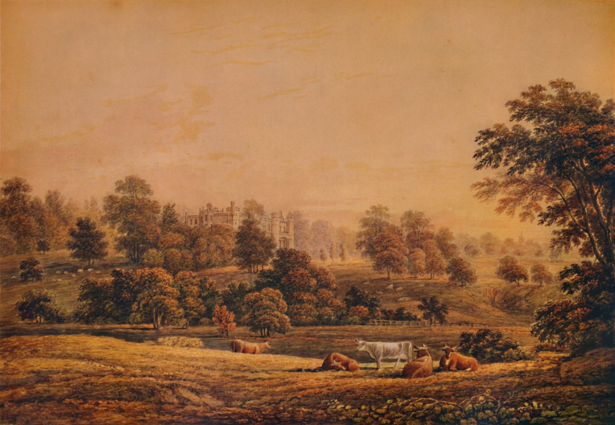 Pohled na Aldenham Abbey: Hertfordshire, 18.-19. století, 1935 od John Glover