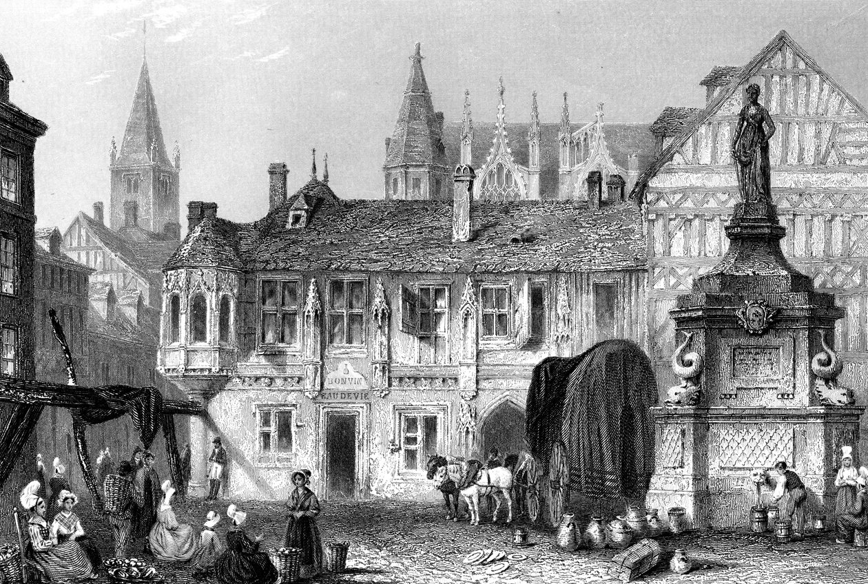 Palác vévody z Bedfordu, Rouen, Francie, 19. století. od John Godfrey