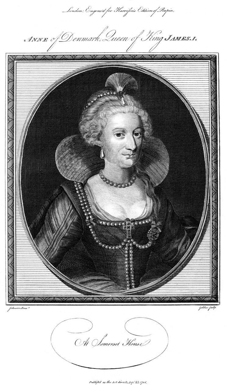 Anna Dánská 1574-1619, královna choť krále Jakuba I., 1786. od John Goldar