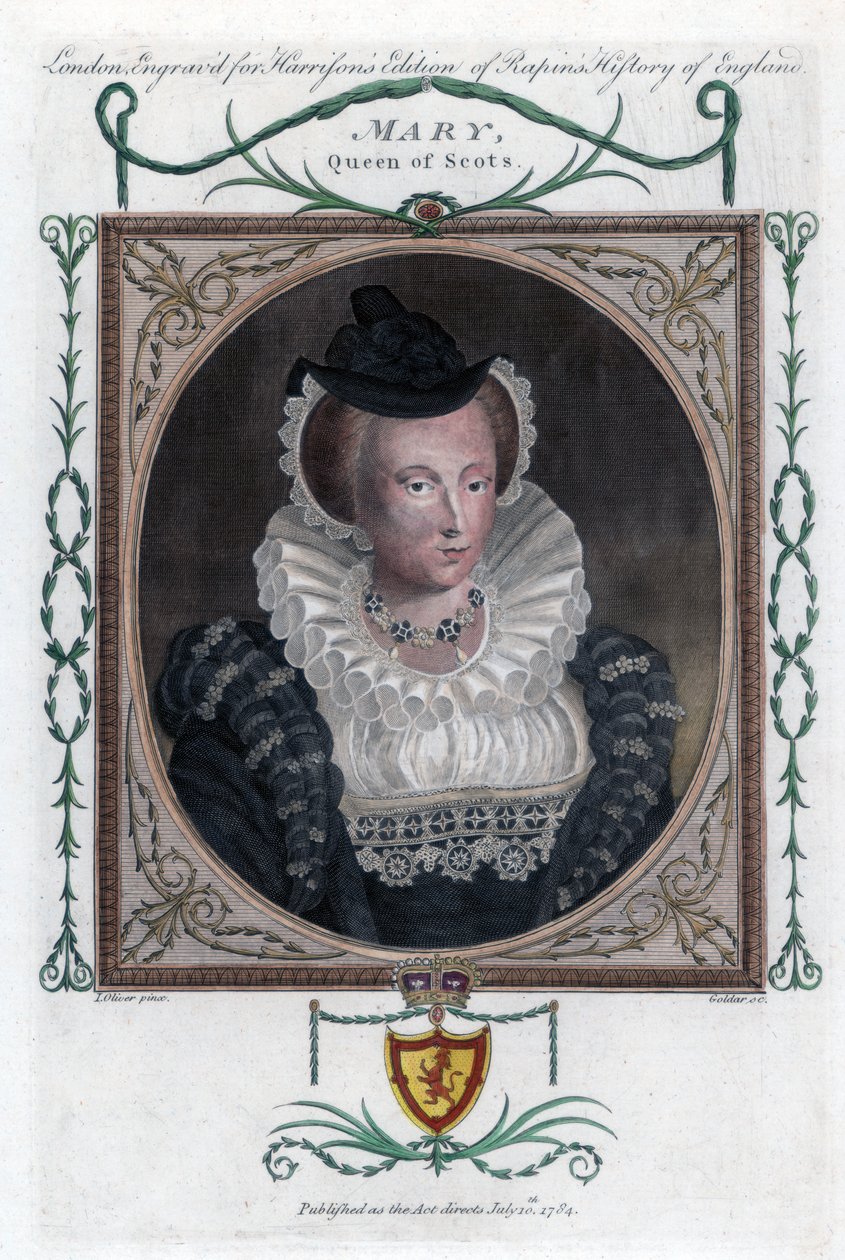 Mary I of Scotland, populárně známá jako Mary, Queen of Scotland, 1794. od John Goldar