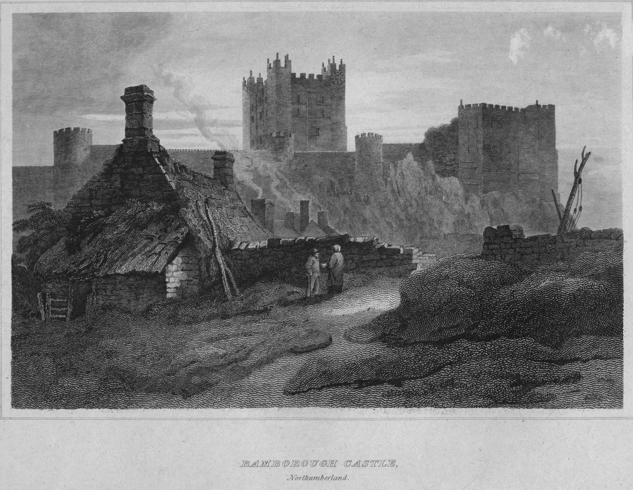 Zámek Bamborough, Northumberland, 1814 od John Greig