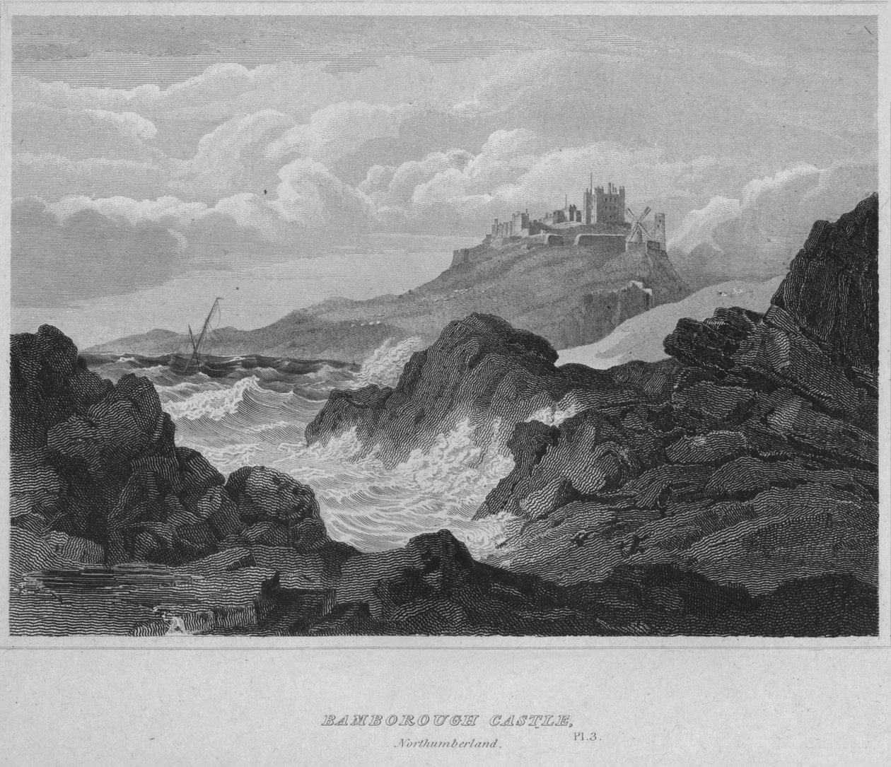Bamburgh Castle, Northumberland, 1814 od John Greig