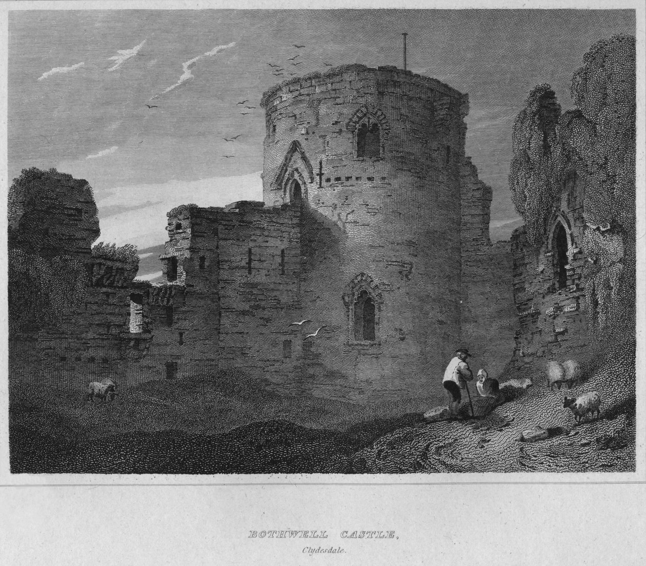 Bothwell Castle, Clydesdale, 1814 od John Greig
