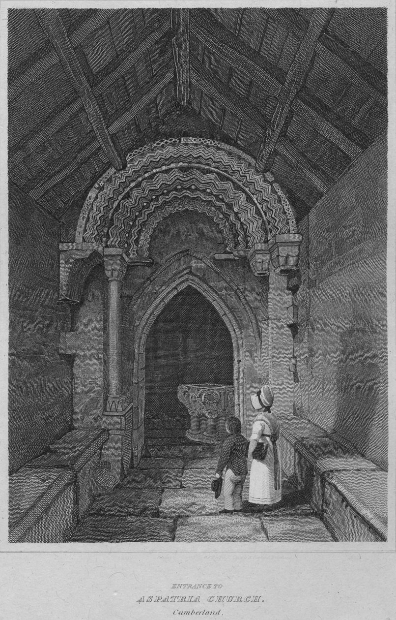 Vchod do kostela Aspatria, Cumberland, 1814 od John Greig