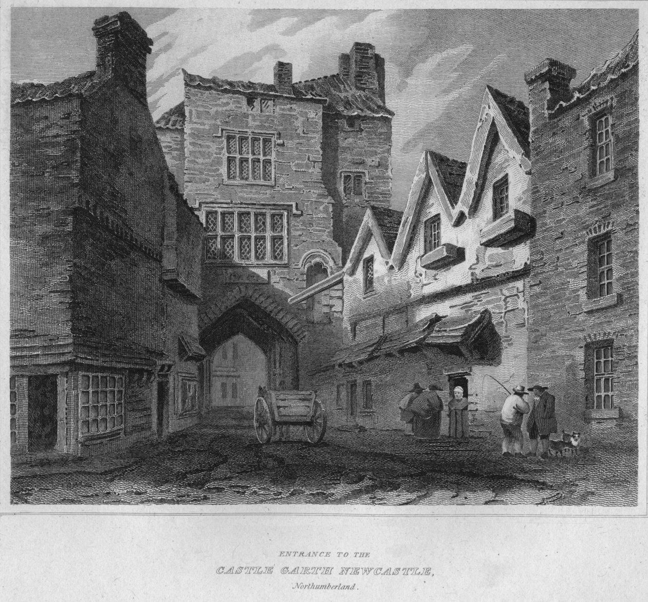 Vchod do hradu Garth Newcastle, Northumberland, 1814 od John Greig