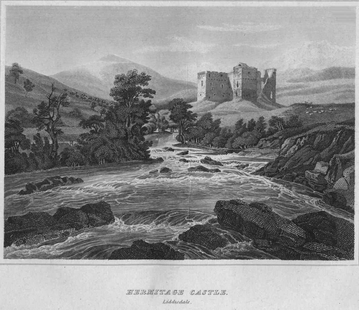 Zámek Ermitáž. Liddesdale, 1814 od John Greig