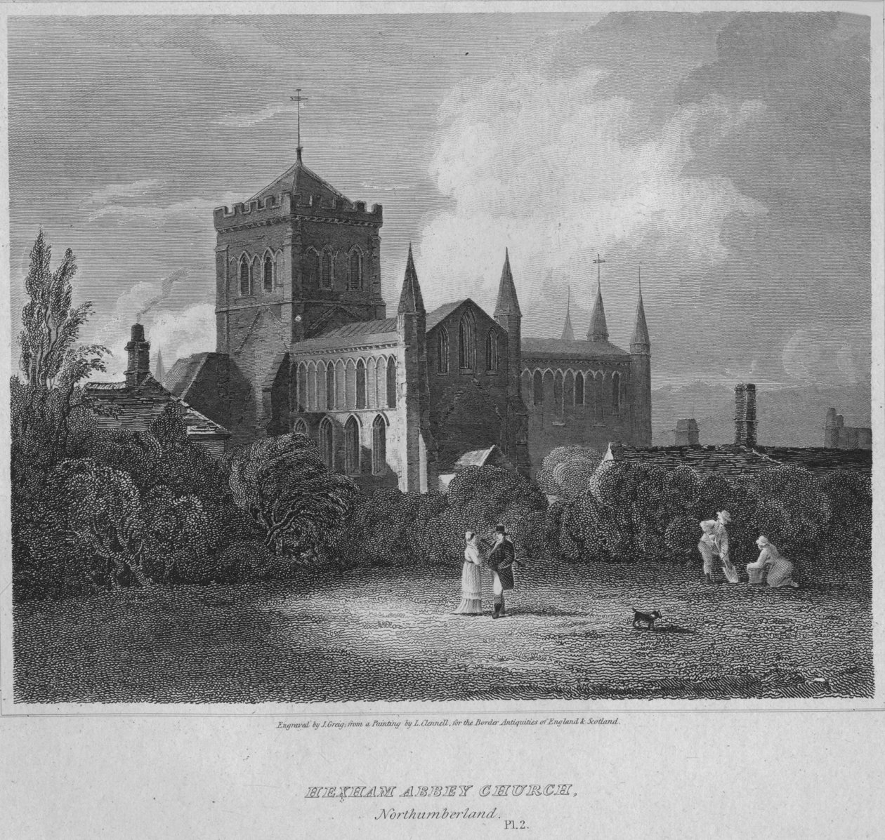 Hexham Abbey, Church, Northumberland, 1814 od John Greig