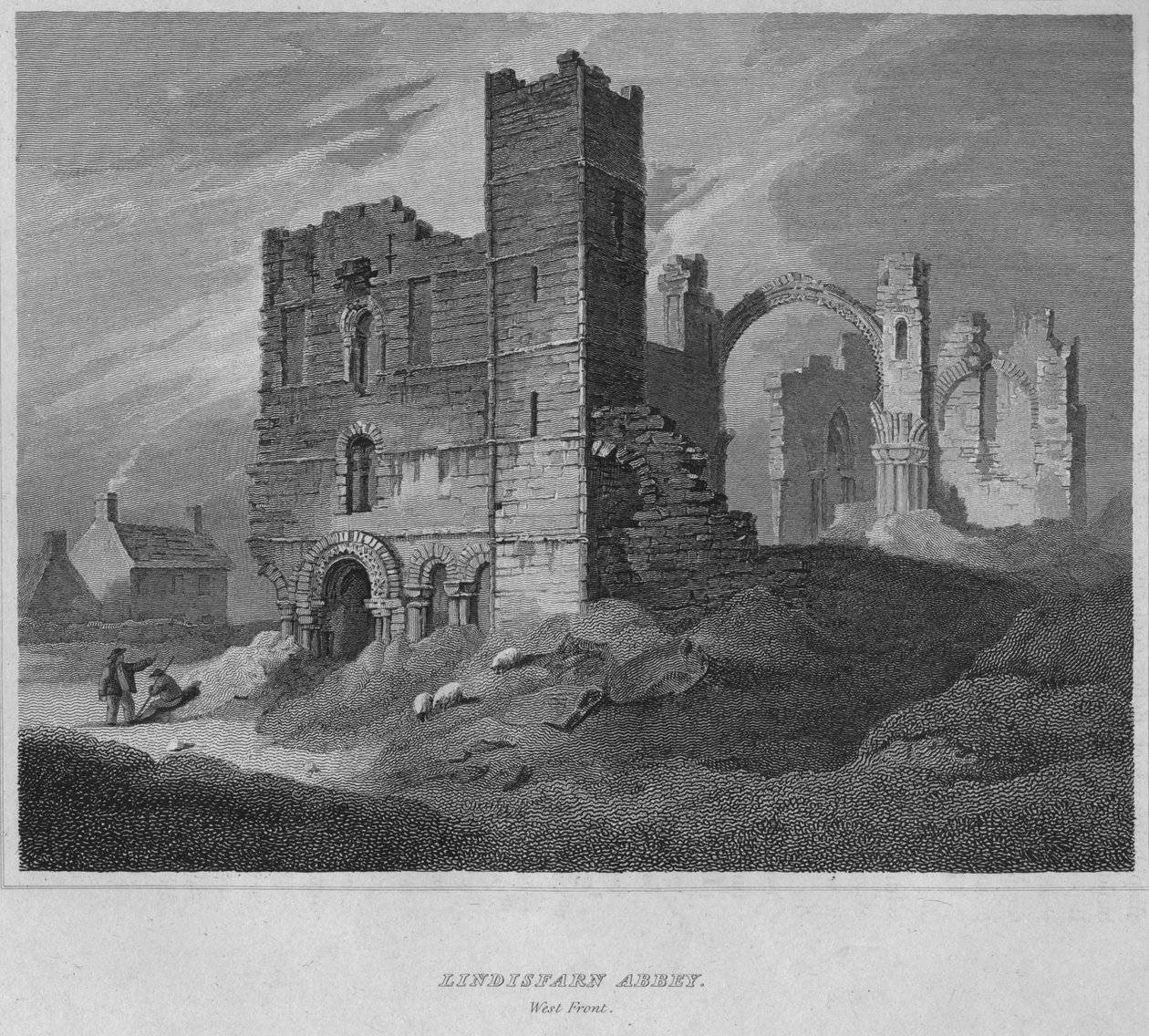 opatství Lindisfarne. Západní fronta, 1814 od John Greig
