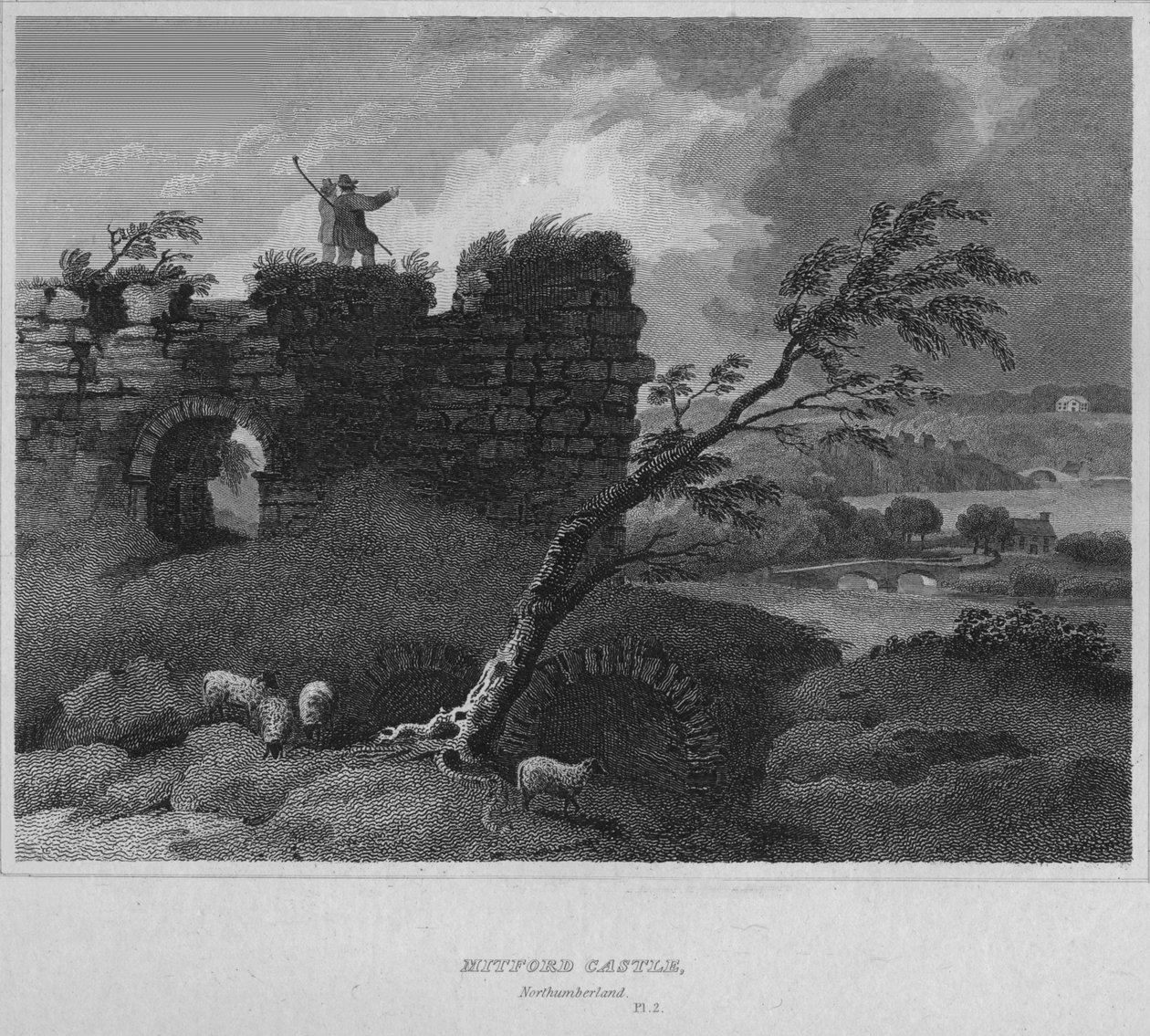 Mitford Castle, Northumberland, 1814 od John Greig