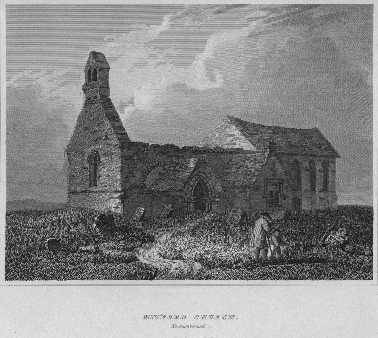 Mitford Church, Northumberland, 1814 od John Greig