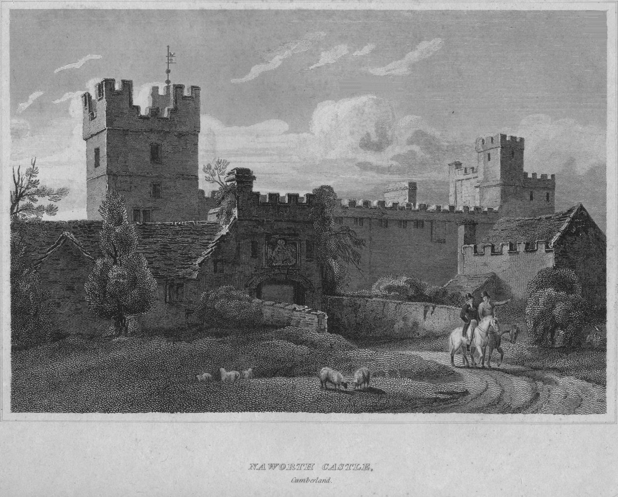 Hrad Naworth, Cumberland, 1814 od John Greig