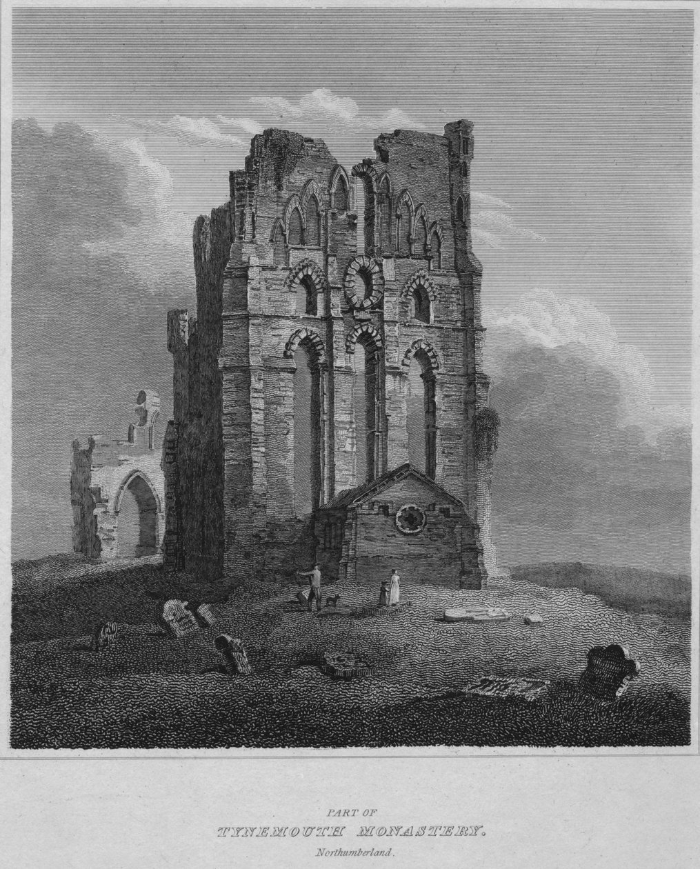 Část kláštera Tynemouth. Northumberland, 1814 od John Greig