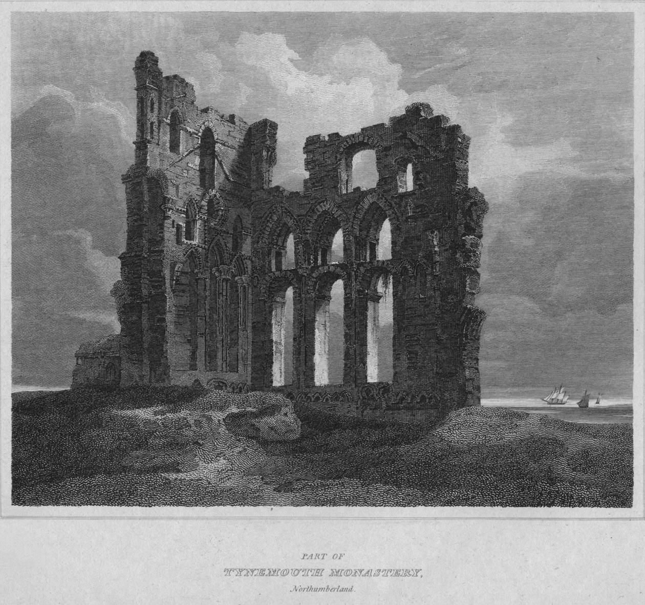 Část kláštera Tynemouth. Northumberland, 1814 od John Greig