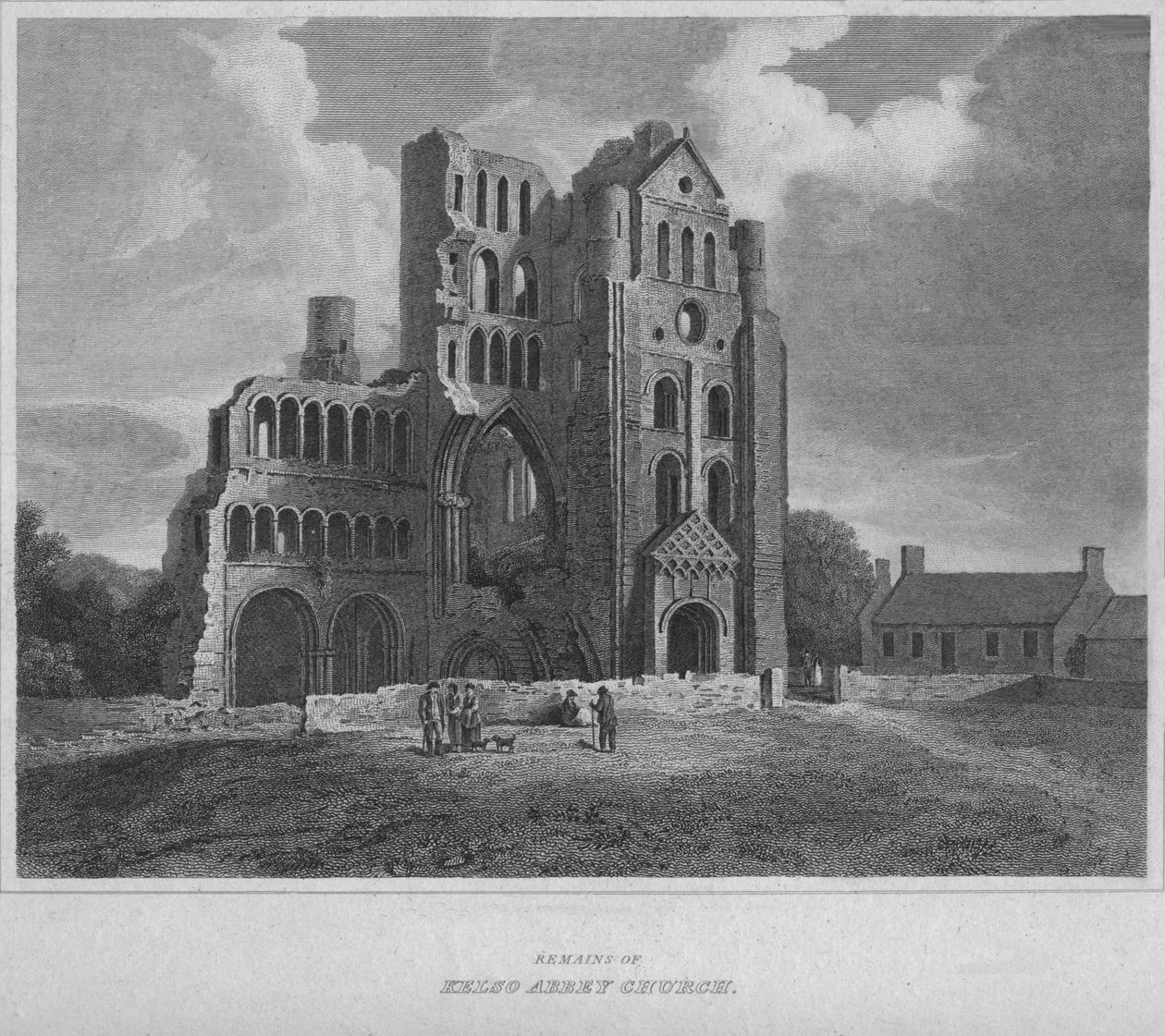 Pozůstatky kostela Kelso Abbey, 1814 od John Greig