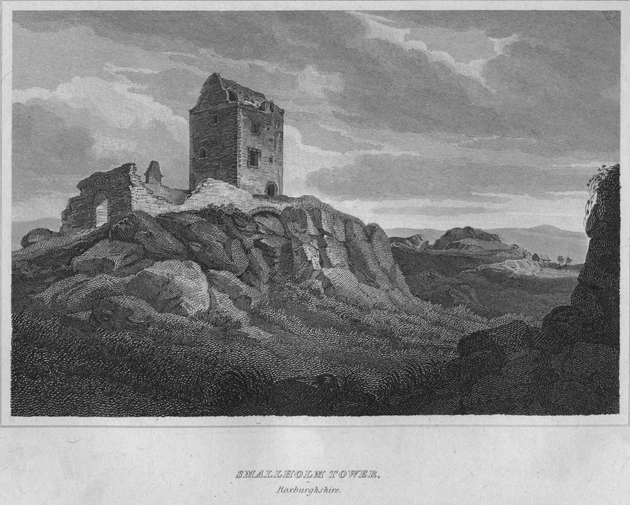 Smallholm Tower, Roxburghshire, 1814 od John Greig