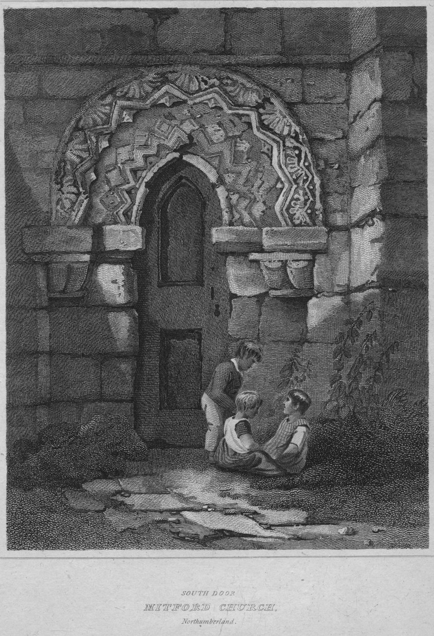 South Door - Mitford Church, Northumberland, 1814 od John Greig