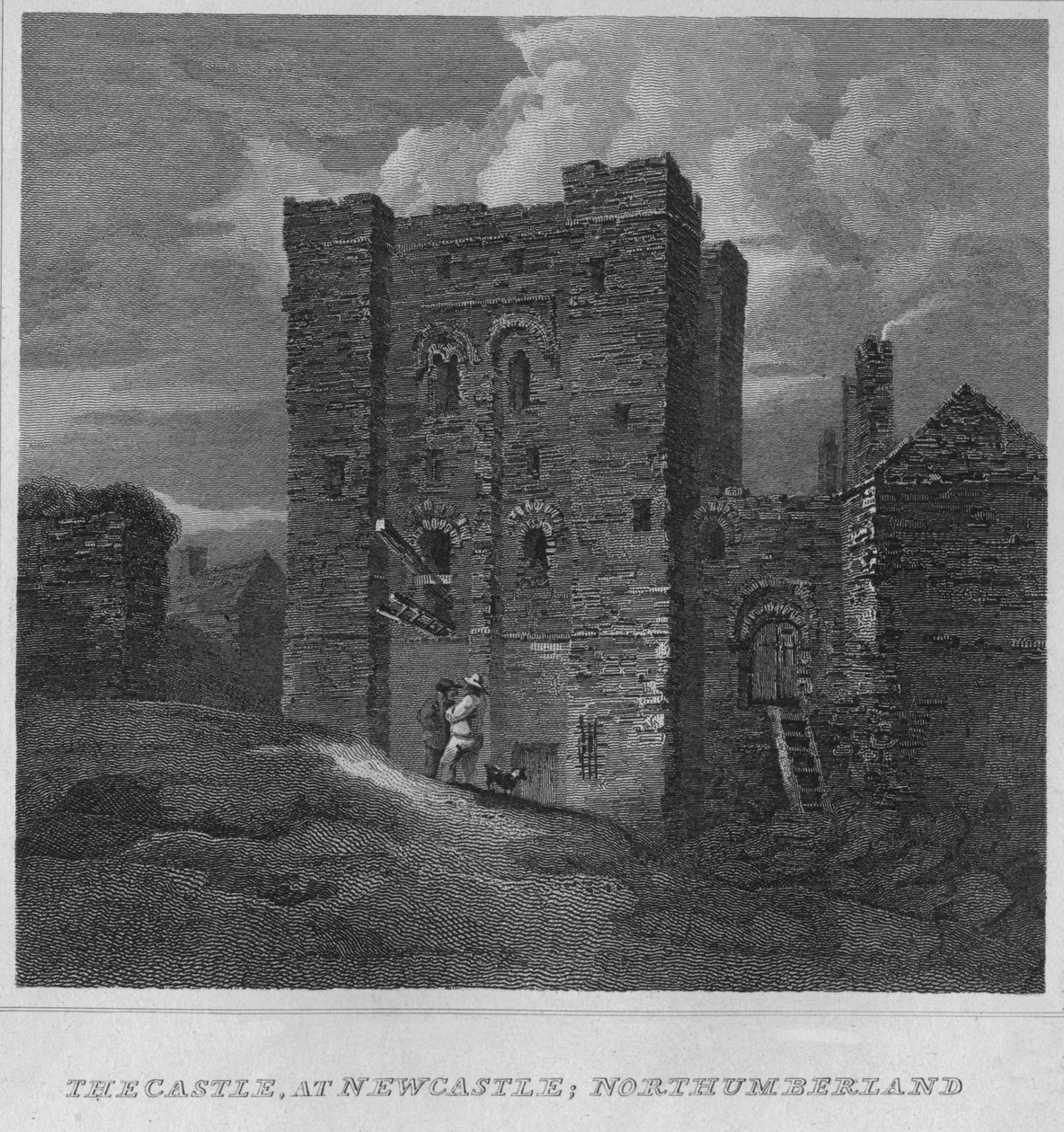 Hrad, v Newcastle, Northumberland, 1814 od John Greig